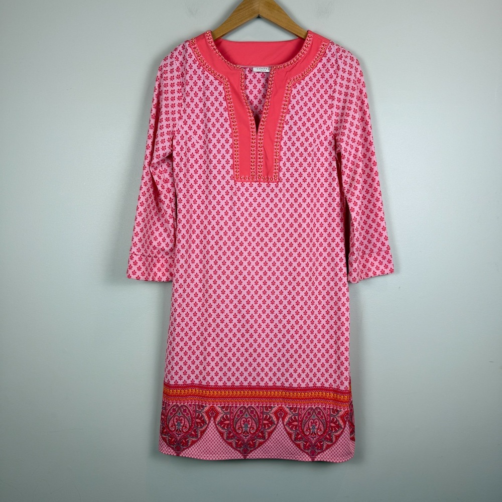 Cabana Life Mini Dress Women S Pink Red Rosemary Beach Embroidered Beaded UPF 50